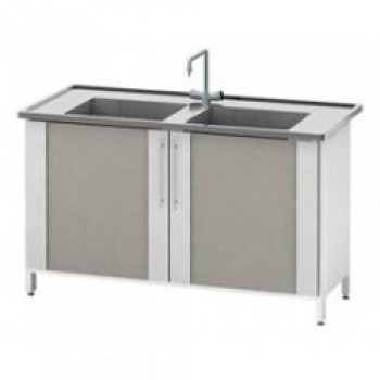 Стол-мойка ЛАБ-PRO МД30 150.60.90 SS (2 чаши глубиной 300мм, модуль из нерж. стали) ЛОИП