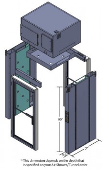 Шлюз - холоднокатанная сталь с порошковым покрытием - 58''W x 72''D x 120''H, в разборе, Terra Universal